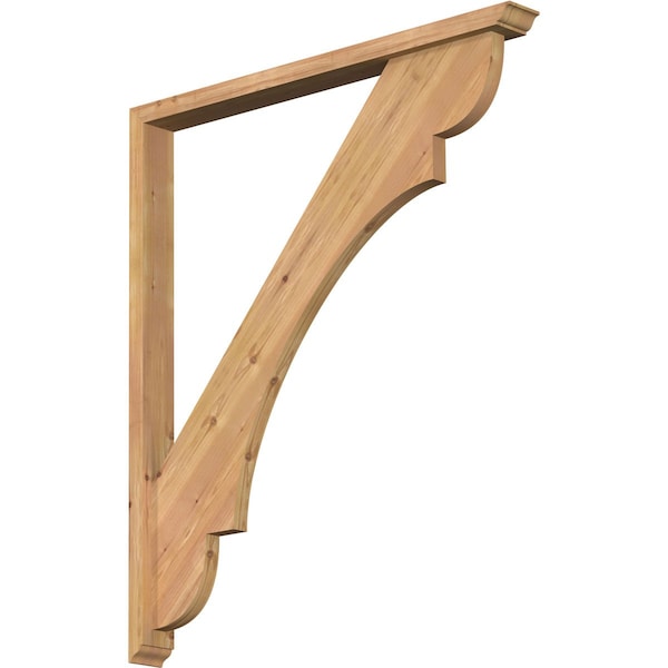 Ekena Millwork Olympic Traditional Smooth Bracket w/ Offset Brace, Western Red Cedar, 3 1/2"W x 38"D x 44"H BKT0402X38X44OLY01SWR - main